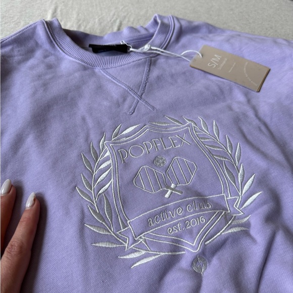 NWT 💜 POPFLEX Active Club Cloud Crewneck Sweater - Digital Lavender 💜 - Picture 8 of 9